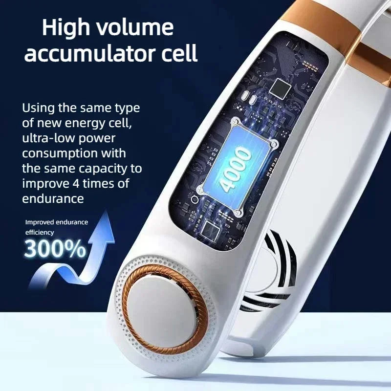 مروحة Neck Breeze Pro رقبة تبريد فوري واضاءة ليلية
