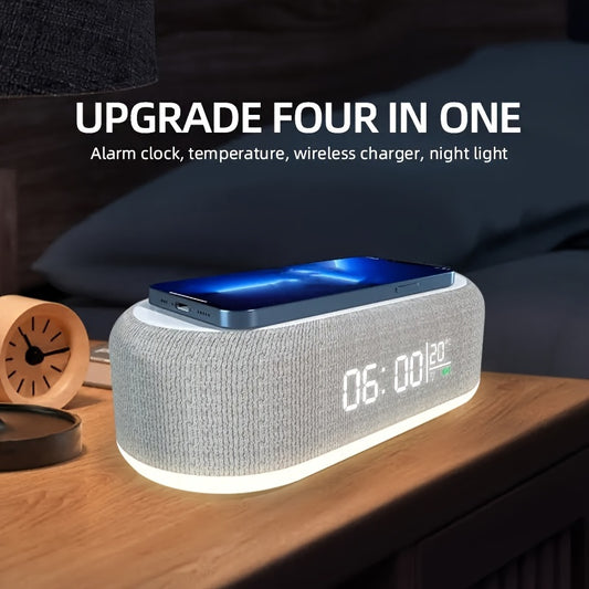 WakeUp Hub Pro – ساعة منبّه رقمية مع شاحن لاسلكي ودرجة حرارة | 15W